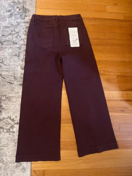 RISEN Wide-Leg High-Rise Brown Jeans 9/29 - Picture 2 of 9
